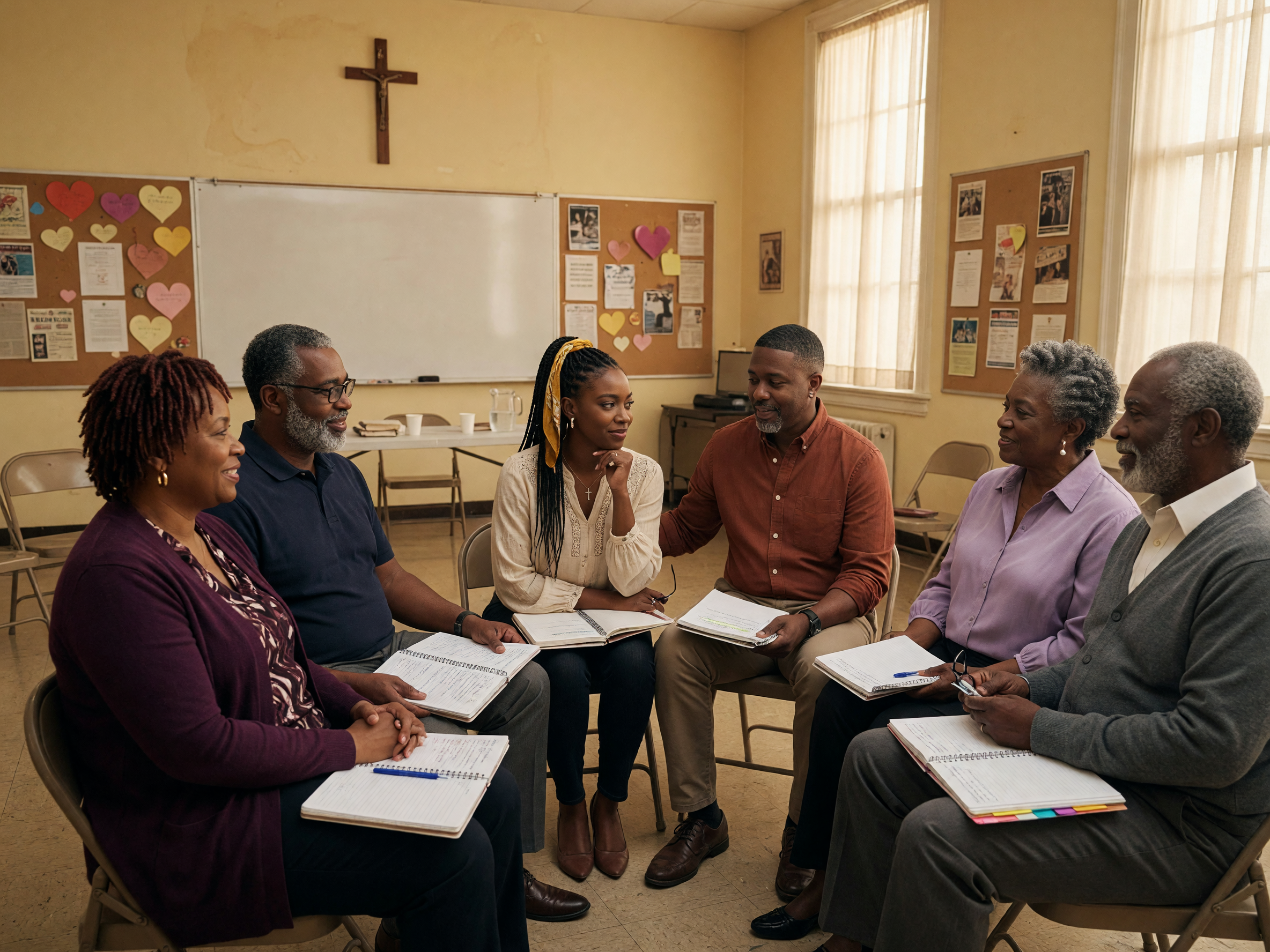 Couples learning together in a marriage enrichment session